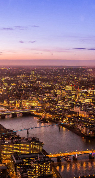 Cityscape river bridge night dusk - christopher wren free wallpaper for mobile