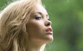 Blonde woman white shirt looking 2 - daphne mcclure free wallpaper