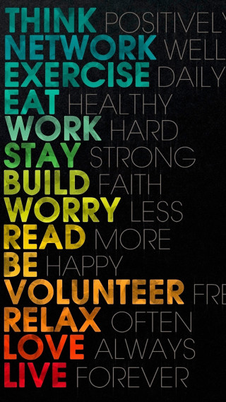 Colorful poster words shapes design - different color and shapes free wallpaper for mobile