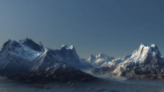 Mountain snow blue sky day - the middle of the day free wallpaper