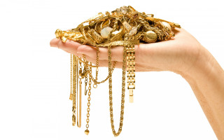 Person holding gold jewelry chains - jewelry free wallpaper