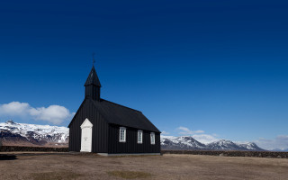 Black church steeple mountain range - bernt tunold free wallpaper