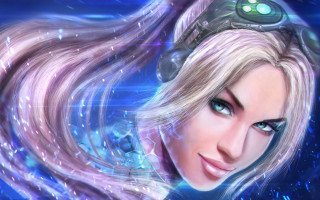 Futuristic woman cyberpunk space helmet - a futuristic look free wallpaper