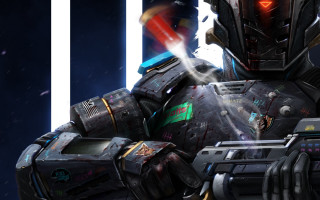 Futuristic man gun redlight glowing - a gun and a gun free wallpaper