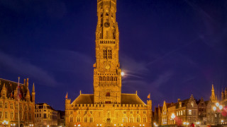 Large clock tower cityscape night - the younger free wallpaper