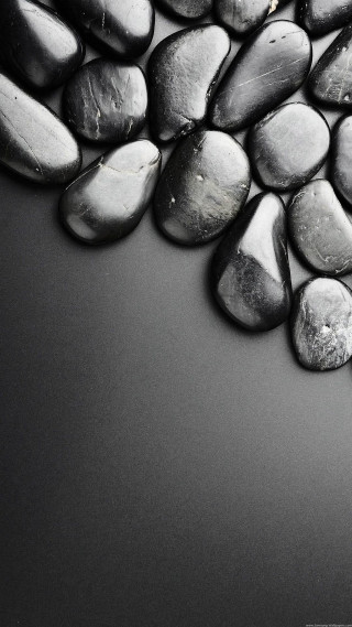 Black white rocks phone table - grey background free wallpaper for mobile