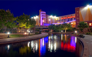 River city night lights bridge 3 - imax free wallpaper