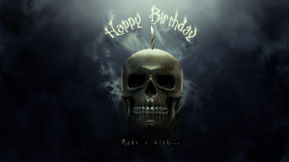Skull candle smoke gothic birthday - a skull free wallpaper