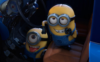 Minions couple sitting car steering - andries both free wallpaper for desktop