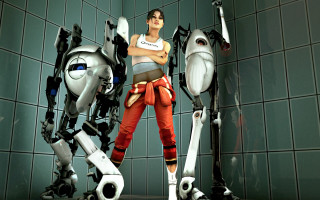 Eve ryder robot bathroom green - a bathroom free wallpaper