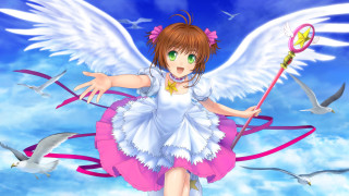 Girl wand angel wings flying - a wand free wallpaper for desktop