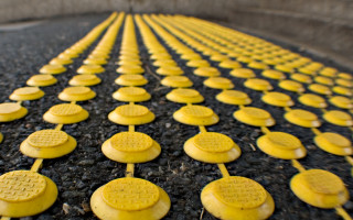 Yellow cookies black ground yellow 2 - concrete art free wallpaper