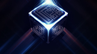 Blue white cube light center - cube free wallpaper
