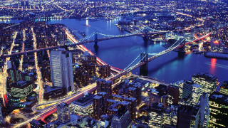 City night bridge river lights 2 - city free wallpaper