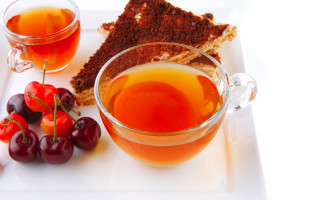 Tea cherries plate bread spoon - the plate free wallpaper