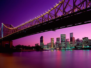 Bridge city night lights matte - the bridge free wallpaper for desktop