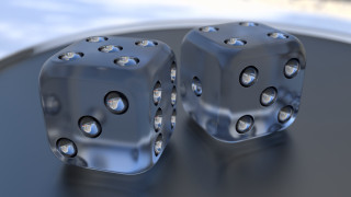 Two dices table sky reflection - a table free wallpaper