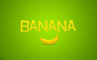 Banana smile shape yellow text - a banana free wallpaper