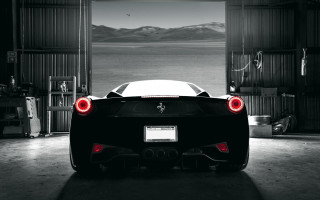 Ferrari garage ocean mountains dream - a view of the ocean and mountains free wallpaper