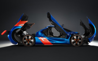 Blue red sports car open - the door open free wallpaper