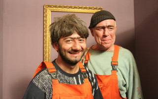 Two men mirror portrait old - free portrait wallpaper