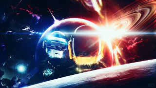 Space astronaut bright light planet - a bright light free wallpaper for desktop