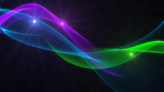 Blue green wave light hologram - wave free wallpaper for desktop