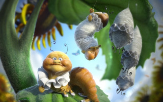 Cartoon snail suit tie leaf - free animals wallpaper