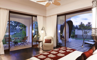 Bedroom patio ocean palmtrees digital - samikshavad free wallpaper