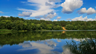 Lake trees clouds sky nature - lake free wallpaper for desktop