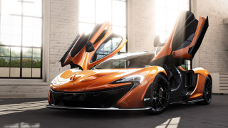 Orange car garage open doors - unreal engine 5 free wallpaper