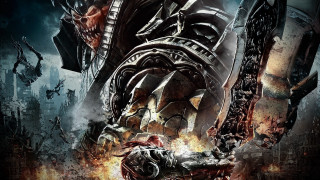 Giant robot fire city motorcycle - a giant robot free wallpaper