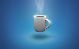 Coffee cup steam blue shadow - steam free wallpaper