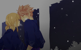 Snowy anime couple fireflies kimono - firefly free wallpaper