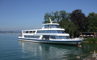 Large boat dock tree shore - dahlov ipcar free wallpaper