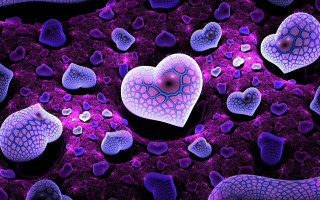 Heart shaped purple blue cells - a purple light free wallpaper