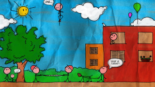 Building balloons tree clouds storybook - balloon free wallpaper for desktop
