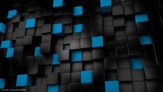 Black blue squares geometric 3d - square free wallpaper for desktop