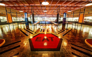 Open room red eat sign - arthouse free wallpaper