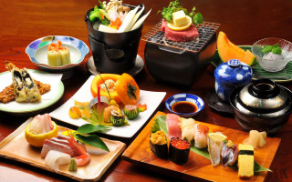 Table food sauces bento plate - japanese free wallpaper