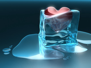 Heart ice water droplets ambient - ice free wallpaper