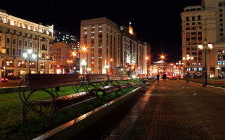 Benches cityscape night tokyo ferriswheel - street free wallpaper