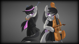 Gothic furry violin duo blackdress - sharp foccus ilustration free wallpaper for desktop