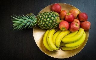 Bowl fruit pineapple apples bananas - a pineapple free wallpaper