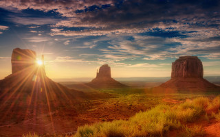 Desert sunset mountain sunbeam landscape - david martin free wallpaper