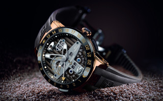Black gold watch 3d render - a watch free wallpaper