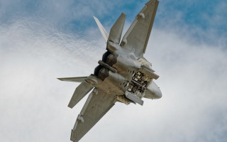 Fighter jet cloudy sky landing 9 - a cloudy blue sky free wallpaper