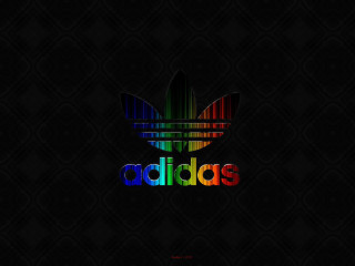Colorful adidas logo black background 5 - the bottom of the logo free wallpaper