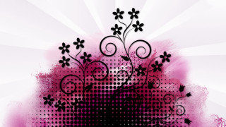 Pink black abstract flower swirls - flower and swirls free wallpaper