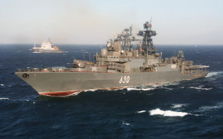 Gray ship ocean battleship lighthouse - a large gray ship in the middle of the ocean free wallpaper